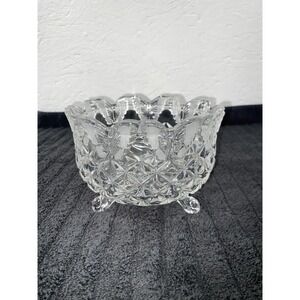 Vintage Hofbauer Papillon Crystal Butterfly 3 Footed Bowl – 4.5" Decorative Dish
